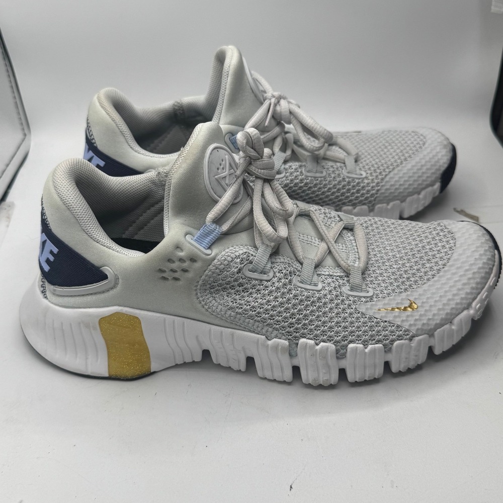 Nike Mens Free Metcon 5 Athletic Training Shoes White Gold Size 7.5 CZ0596 049